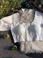 Plain Cotton Stretchable Blouse (U Neck) - White (Size 36-40)