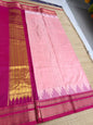 Ilkal Silk saree (Small Butta with temple border) - LightPink&Pink
