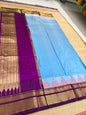 Ilkal Silk saree (Small Butta with temple border) - Blue&Purple