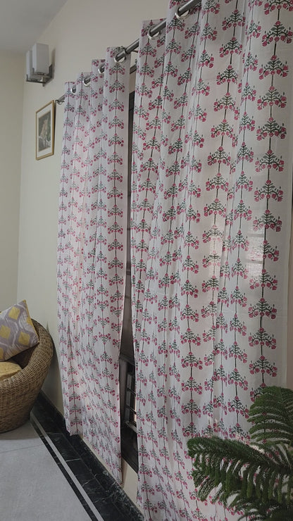 Hand block printed curtain_white3