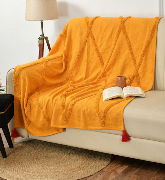Tufted Sofa Throw - Orange1