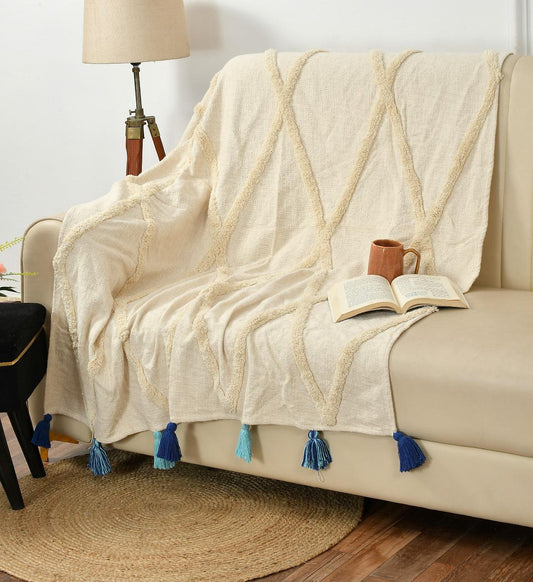 Tufted Sofa Throw - Biege2
